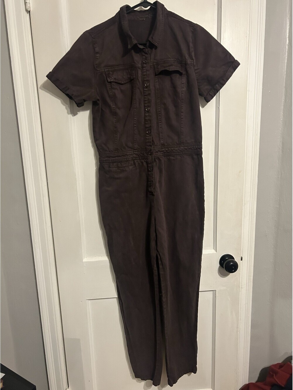 YFB Young Fabulous and Broke Jumpsuit Brown cotton denim Sz L Juniors NWOT